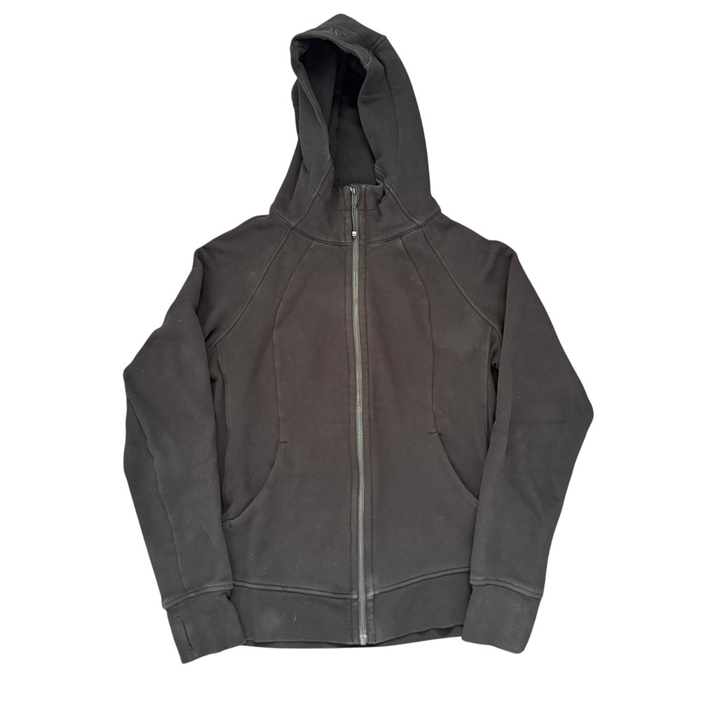 Lululemon Scuba Full Zip Hoodie Black Size 12 Thumbholes Athletic Fleece Jacket